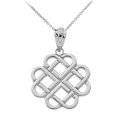 thumbnail image 1 of 14k White Gold Interlocking Hearts Celtic Love Knot Pendant / Necklace (16 Inches), 1 of 2