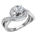 thumbnail image 1 of 14k White Gold Intertwined Diamond Engagement Ring Split Shank 1.00 CTW, 1 of 6