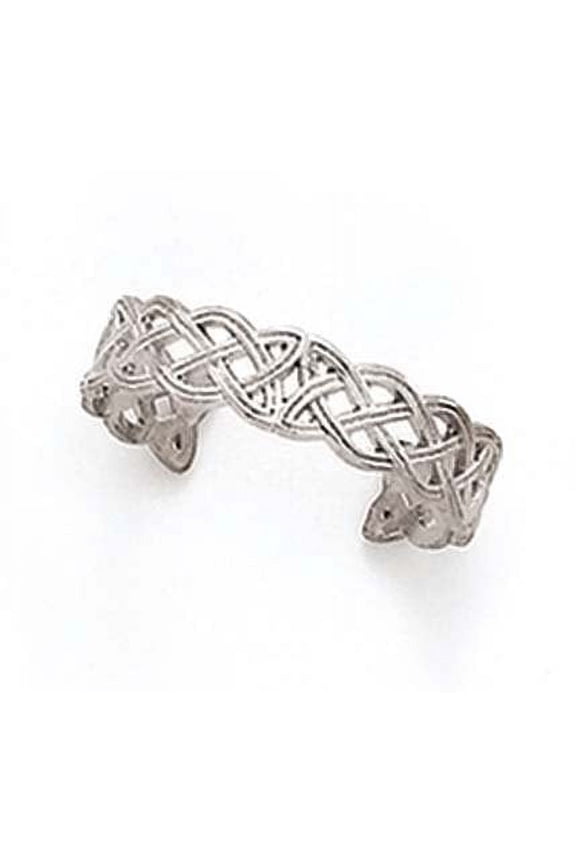 14k White Gold Celtic Adjustable Toe Ring - .9 Grams