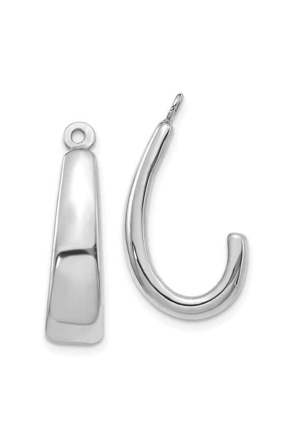 14k White Gold J Hoop Earring Jackets