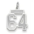 thumbnail image 1 of 14k White Gold Satin Brush Finish Small Size Number 64 Charm Pendant, 1 of 3