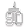 thumbnail image 1 of 14k White Gold Satin Brush Finish Small Size Number 90 Charm Pendant, 1 of 3
