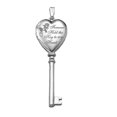 thumbnail image 1 of 14k White Gold "Key to My Heart" KEY Locket - 3/4 Inch X 2 Inch in Solid 14K White Gold, 1 of 1