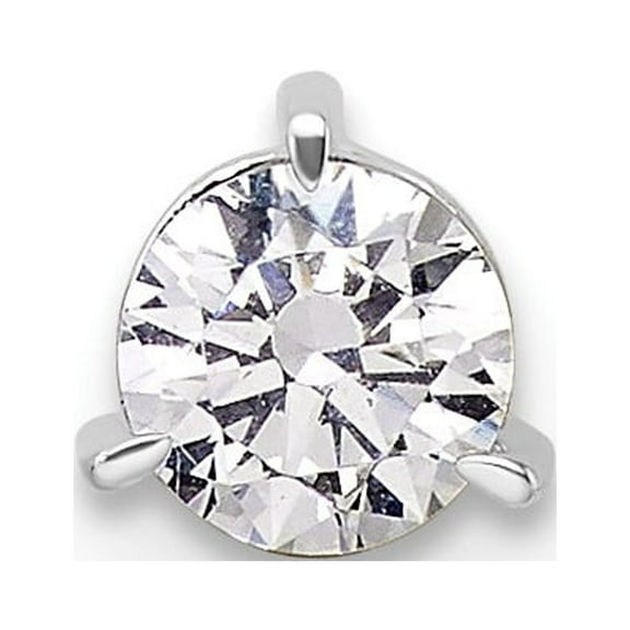 14k White Gold Lab Grown Diamond 3 Prong Chain Slide Solitaire Pendant 1/2 Ct.