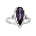 thumbnail image 1 of 14k White Gold Large Amethyst And Diamond Ring, 1 of 2