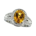 thumbnail image 1 of 14k White Gold Large Citrine And Diamond Ring, 1 of 2