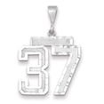 thumbnail image 1 of 14k White Gold Large Diamond-cut Number 37 Charm Pendant, 1 of 3