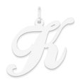 thumbnail image 1 of 14k White Gold Large Fancy Script Initial K Charm Pendant, 1 of 1