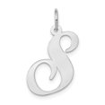 thumbnail image 1 of 14k White Gold Large Fancy Script Initial S Charm, 1 of 3