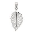 thumbnail image 1 of 14k White Gold Openwork Leaf Pendant Charm, Polished Botanical Jewelry for Women, 1 of 6