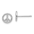 thumbnail image 1 of 14k White Gold Left and Right Polished Peace Symbol Post Earrings, 1 of 7