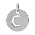 thumbnail image 1 of 14k White Gold Letter Name Personalized Monogram Initial C 10mm Polished Initial Disc Pendant Necklace Pendant for Women, 1 of 2