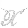 thumbnail image 1 of 14k White Gold Letter Script "X" Diamond Initial Necklace :  20", 1 of 1