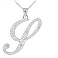 thumbnail image 1 of 14k White Gold Letter Script "Y" Diamond Initial Pendant Necklace :  Pendant with 22" chain, 1 of 1