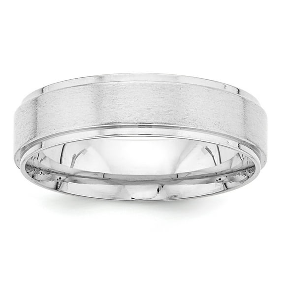 14k White Gold Light Comfort Fit Fancy Band - Size 9