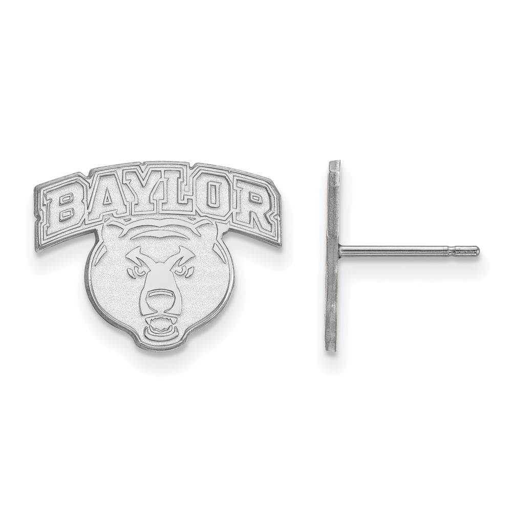14k White Gold LogoArt Baylor University Small Post Earrings Q4W029BU
