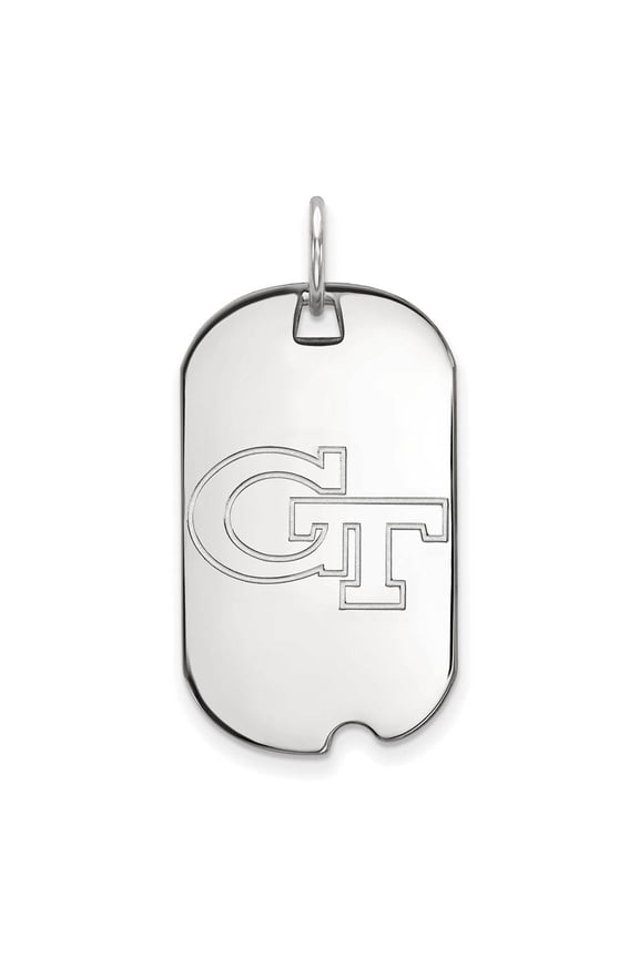 14k White Gold LogoArt Georgia Institute of Technology G-T Small Dog Tag Pendant Q4W021GT