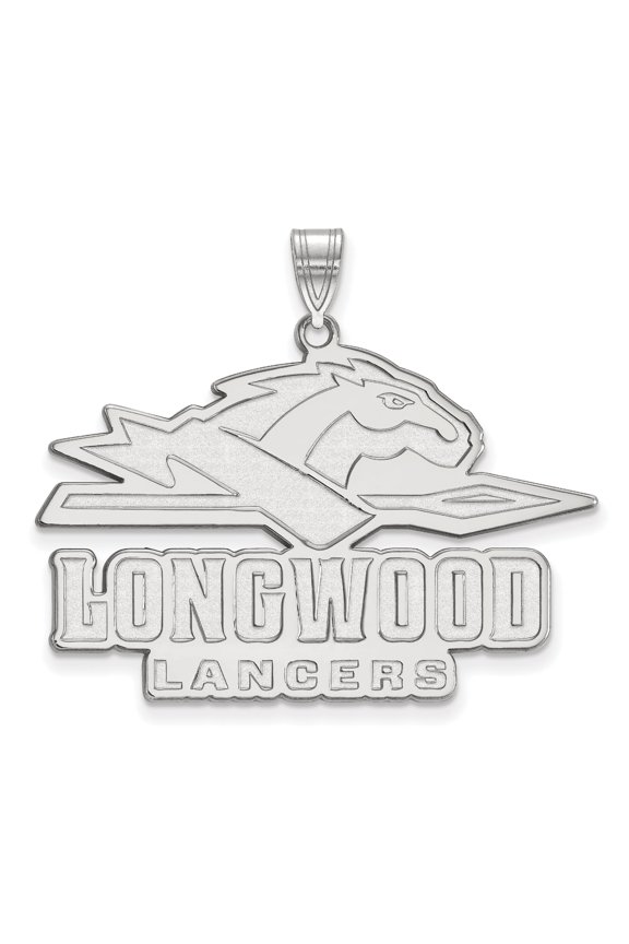 14k White Gold LogoArt Official Licensed Collegiate Longwood University (LU) XL Pendant