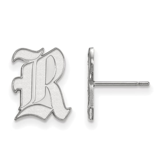 14k White Gold LogoArt Rice University Letter R Small Post Earrings Q4W004WMR