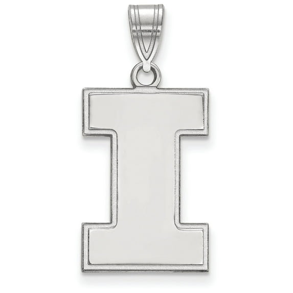 14k White Gold LogoArt University of Illinois Letter I Large Pendant Q4W004UIL