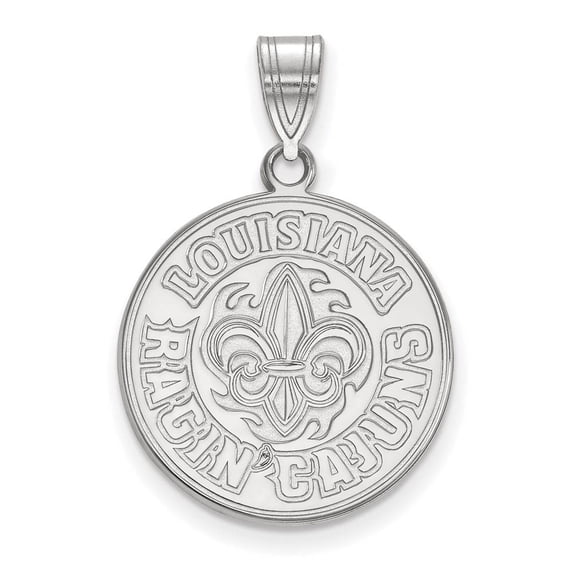 14k White Gold LogoArt University of Louisiana at Lafayette Large Pendant Q4W002USL