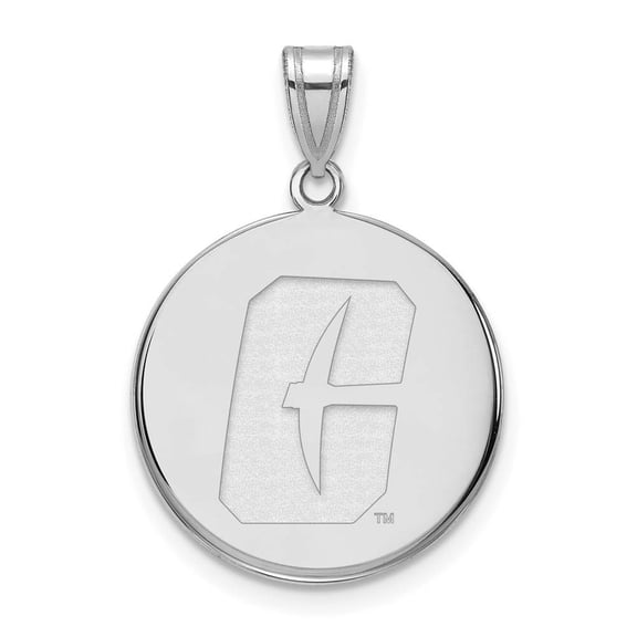 14k White Gold LogoArt University of North Carolina at Charlotte 49ers Large Disc Pendant Q4W001UNCC