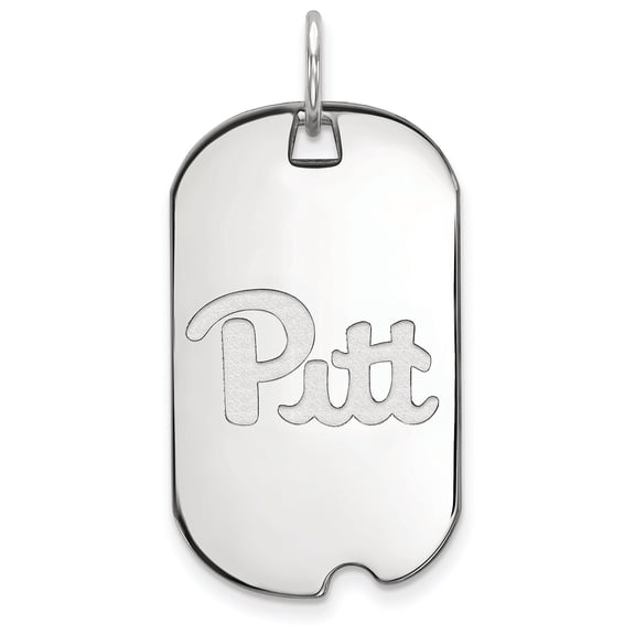 14k White Gold LogoArt University of Pittsburgh Small Dog Tag Pendant Q4W021UPI