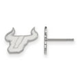 thumbnail image 1 of 14k White Gold LogoArt University of South Florida Bull Extra Small Post Earrings Q4W007USFL, 1 of 4