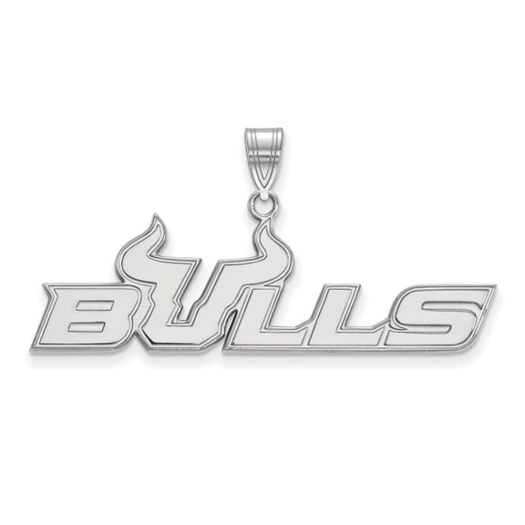 14k White Gold LogoArt University of South Florida Bulls Large Pendant Q4W018USFL