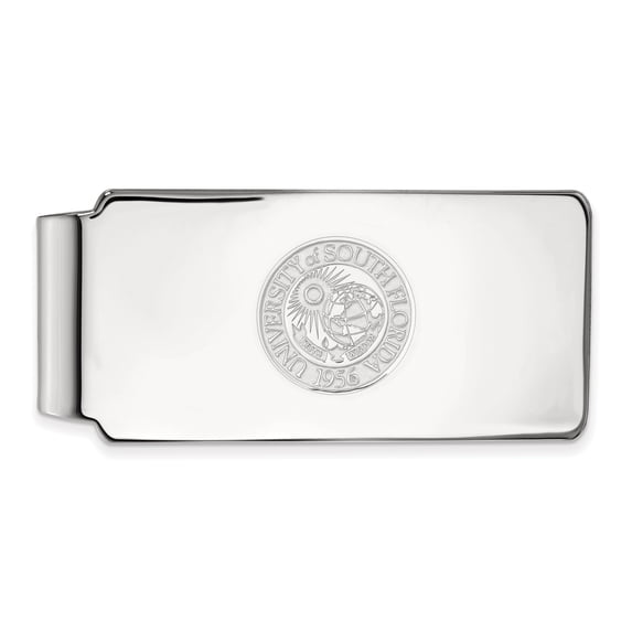 14k White Gold LogoArt University of South Florida Crest Money Clip Q4W023USFL