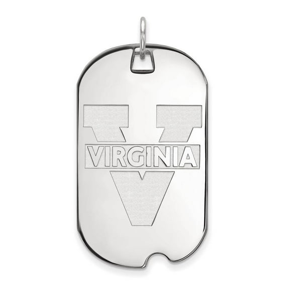 14k White Gold LogoArt University of Virginia Large Dog Tag Pendant Q4W028UVA