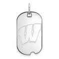 thumbnail image 1 of 14k White Gold LogoArt University of Wisconsin Letter W Small Dog Tag Pendant Q4W027UWI, 1 of 4