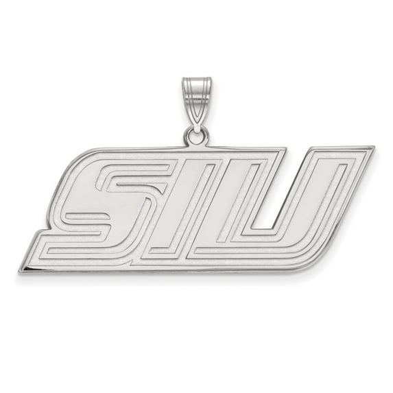 14k White Gold Logoart Southern Illinois University Medium Pendant