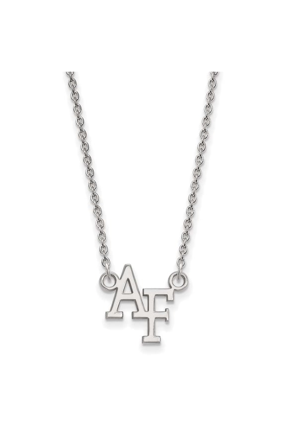 14k White Gold Logoart United States Air Force Academy Small Pendant Necklace