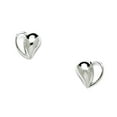 thumbnail image 1 of 14k White Gold Love Heart Screw Back Earrings 6x5mm Stud Earring for Women, 1 of 2