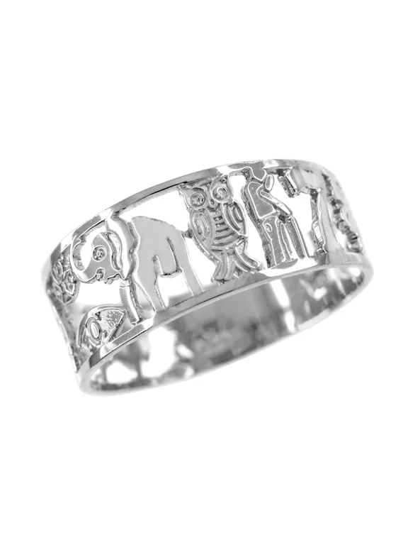 14k White Gold Lucky Ring (Size 9)