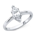 thumbnail image 1 of 14k White Gold Marquise 1.0 ct CZ Double Wire Soliatre Engagement Ring, 1 of 2