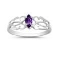 thumbnail image 1 of 14k White Gold Marquise Amethyst filigree Ring, 1 of 6