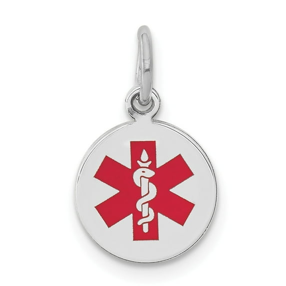 14k White Gold Medical Jewelry Pendant - .7 Grams - Measures 15x9.7mm Wide