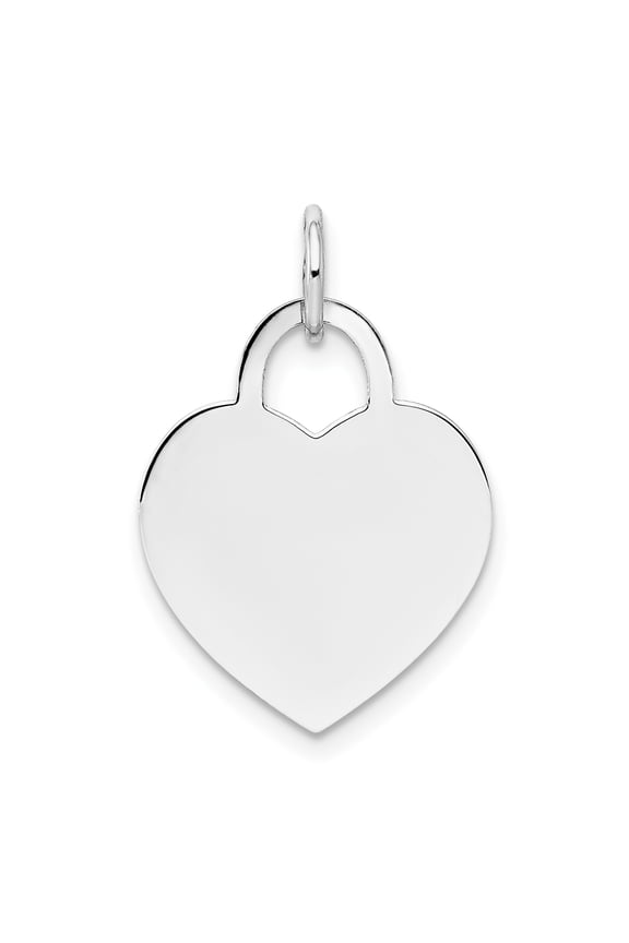 14k White Gold Medium Engravable Heart