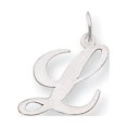 thumbnail image 1 of 14k White Gold Medium Fancy Script Initial L Charm, 1 of 3