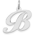 thumbnail image 1 of 14k White Gold Medium Fancy Script Letter B Initial Charm - 15.58mm, 1 of 5