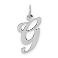 thumbnail image 1 of 14k White Gold Medium Fancy Script Letter G Initial Charm Pendant, 1 of 4