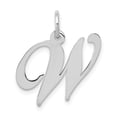 thumbnail image 1 of 14k White Gold Medium Fancy Script Letter W Initial Charm Pendant, 1 of 4