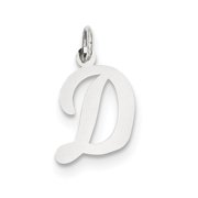 14k White Gold Medium Script Initial D Charm
