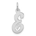thumbnail image 1 of 14k White Gold Medium Script Letter E Initial Charm Pendant, 1 of 1