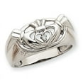 thumbnail image 1 of 14k White Gold Polished Prong set Mens Irish Claddagh Celtic Trinity Knot Band Diamond Ring Size 10.00 - Wedding Band fo, 1 of 2