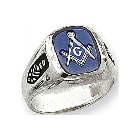 14k White Gold Men's Masonic Ring