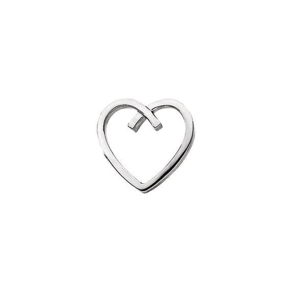 14k White Gold Metal Fashion Love Heart Pendant Necklace for Women - 4.6 Grams