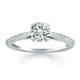 thumbnail image 1 of 14k White Gold Micro Prong Diamond Cathedral Engagement Ring Size 6.5, 1 of 4